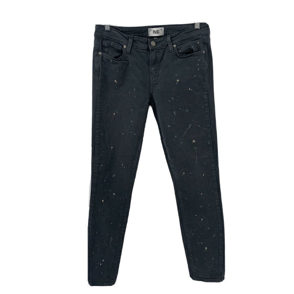 Paige Gray Paint Skinny Verdugo Ankle Jeans Sz 29